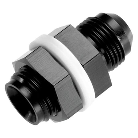 Gan Eden Bulkhead -10 AN Adapter with 2 Tefflon Washers & Inside Flow Chamfer; Black GA901810
